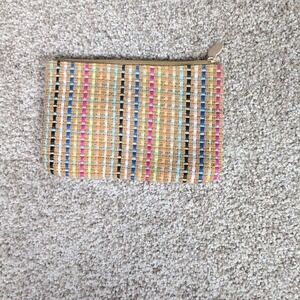 Ipsy Woven Colorful Zip Top‎ Pouch Small Cosmetic Bag Makeup Travel